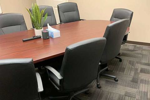 Boardroom table and chairs cleaned for a client in Indianapolis